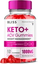 Bliss Keto ACV Gummies Advanced Support, Bliss Keto Gummies, Keto Bliss Maximum Strength Keto+ ACV Apple Cider Vinegar Folate Vitamin Supplement, Blissketo Keto+ACV 1000MG Folic Acid (60 Gummies)