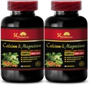 Calcium and Magnesium Supplement for Women - Calcium Magnesium Complex with Vitamin D and Boron - Muscle Recovery Powder Post Workout, Calcium Magnesium, Boron Organic - 2 Bottles 120 Capsules