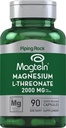 Piping Rock Magnesium L-Threonate Capsules 2000 mg | 90 Pills | Supplement for Men and Women with Magtein | Non-GMO, Gluten Free