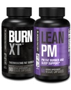 Jacked Factory Burn XT Thermogenic Fat Burner - Appetite Suppressant & Nootropic Energy Booster (90 Capsules) & Lean PM Weight Loss Supplement, Sleep Support | (60 Capsules)