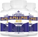 Liposomal Alpha Lipoic Acid 1600mg per Serving,ALA Supplement for Antioxidant Health,Energy and Metabolism-Gluten Free & Non GMO 180 Capsules