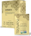 Truvani Vegan Pea Protein Powder | Banana Cinnamon | 20g Organic Plant Based Protein | Single Serving Travel Packets | 10 Servings | Keto | Gluten & Dairy Free | Low Carb | No Added Sugar