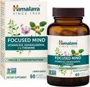 Himalaya Focused Mind with Ashwagandha, Bacopa & L-Theanine for Focus, Energy and Attention, 60 Capsules, 1 Month Supply, Vegan, Gluten Free