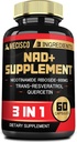 3in1 NAD+ Supplement 1200Mg - Nicotinamide Riboside with Trans Resveratrol & Quercetin - Cellular Activity, Immune, Aging Health - 60 Count Supply for 30 Days