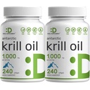 DEAL SUPPLEMENT 2 Pack Antarctic Krill Oil, 1,000mg Per Serving, 480 Softgels – Mercury Free, No Fishy Taste – Rich in Omega-3s, EPA, DHA, Astaxanthin, & Phospholipids – Non-GMO, No Gluten
