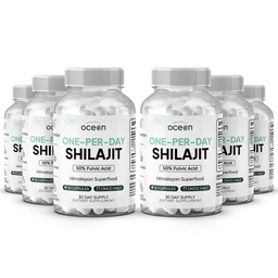 Organics Ocean One-Per-Day Shilajit for Men and Women - Natural and Potent Shilajit Supplement for Age-Defying, Bone Strength, Hormone Support and More - 6 Bottles Capsules