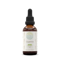 HerbEra Cayenne B60 Alcohol-Free Herbal Extract Tincture, Concentrated Liquid Drops Natural Cayenne (Capsicum annuum) 2 fl oz