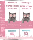 2 Packs Tear Stain Supplement for Cat - Prevent and Eliminate Cats Tear Stains - 60ML Cat Tear Stain Remover Drops for Eye Health, Immune System - with Cranberry, Marshmallow & Vitamins - Salmon