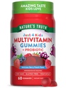 Nature's Truth Kids Multivitamin Gummies with Probiotics | 60 Count | Berry Punch Flavor | Vegetarian, Non-GMO & Gluten Free Supplement