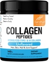 Sandhu's Collagen Peptides Powder|4.9 oz Unflavored| Grass-Fed Hydrolyzed Bovine Collagen | Supports Youthful Skin, Hair, Nails, Mobility & Flexibility