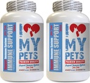 I LOVE MY PETS LLC Dog Skin Supplements - PET Immune Support - Dogs and Cats - Booster - Healthy - Turmeric for Dogs with Allergies - 120 Treats (2 Bottles)