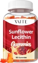 Sunflower Lecithin Gummies 800mg - Vegan, Non-GMO, Soy-Free & Gluten-Free - Supports Daily Nutrition, Easy-to-Digest Chews for Adults, Lactation Supplement, Natural Wellness Support - 60 Vegan Gummy