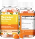 60 Count Magnesium Glycinate Gummies 400mg w/Ashwagandha Supplement - Sugar Free Zinc Magnesium Glycinate Supplement Ashwagandha Gummies for Adults