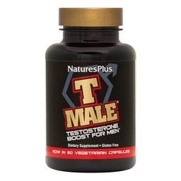 NaturesPlus T Male - 60 Vegetarian Capsules - Promotes Muscle Gain & Stamina, Mood Enhancer - Gluten Free - 30 Total Servings