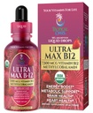 USDA Organic Ultra Max B12 | Superdose 7500mcg Vitamin B12 Liquid Drops | B12 as Methylcobalamin| Max 98% Absorption Rate | Promotes Energy| Vegan, Non-GMO, Strawberry flavor -4oz