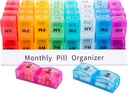 ASprink Monthly Pill Organizer 2 Times a Day,30 Day One Month Pill Box AM PM,31 Day Pill Case Small Compartments to Hold Vitamins,Travel Medicine Organizer,31 Day Pill Organizer Twice a Day