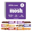 MOSH Variety Pack Keto Protein Bars, High Fiber, Low Carb, Gluten Free, High Protein, Brain Healthy Snack with Ashwagandha, Lion's Mane, 6 Count
