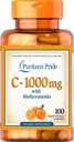 Puritan's Pride Vitamin C with Bioflavonoids for Immune System Support & Skin Health Capsules | Healthy Supplement | Gluten Free | Vegetarian Vitamin Supplement - 100 Count