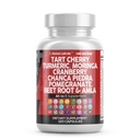Clean Nutraceuticals Tart Cherry Extract Capsules with Turmeric Moringa Cranberry Chanca Piedra Celery Quercetin ACV Pomegranate L Selenomethionine - Uric Levels - 120 Ct
