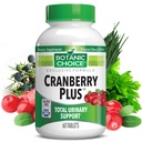 Botanic Choice Cranberry Plus Total Urinary Support - Urinary Tract Health for Women and Men with Cranberry Concentrate, Uva Ursi, Buchu, Calcium - 60 Tablets