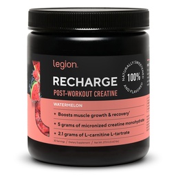 LEGION Recharge Post Workout Supplement - All Natural Muscle Builder & Recovery Drink with Micronized Creatine Monohydrate. Naturally Sweetened & Flavored, Safe & Healthy (Watermelon, 30 Serve)