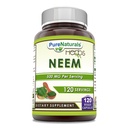 Pure Naturals Neem (Made with Natural Neem Leaf) | 500mg 120 Veggie Capsules Supplement | Non-GMO | Gluten Free | Made in USA | Ideal for Vegetarians
