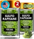 Sulforaphane Supplement Organic Broccoli Sprouts | Stabilized Sulforaphane Kids & Adult | from Broccoli Florets & Seeds | Organic Sulfur Supplements 240 Pills | 2 Packs