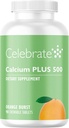 Celebrate Vitamins Calcium Plus 500 Bariatric Calcium Citrate with Vitamin D3 Chewable, 500 mg, Gluten-Free & Sugar-Free, Calcium Citrate for Bariatric Patients, Orange Burst, 90 count
