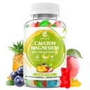 Calcium Magnesium Zinc Supplement with Vitamin D3, Sugar Free Calcium Gummies for Women Men, High Potency Magnesium Gummies for Bone & Muscle & Immune Health, Mixed Flavors - 60 Count