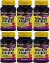Mason Vitamins Folic Acid B-6 & B12 Heart Health Formula 90 Tablets per Bottle Pack of 6 Total 540 Tablets