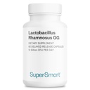 Supersmart Lactobacillus Rhamnosus GG 10 Billion CFU per Day (LGG Probiotic with Inulin) - L. Rhamnosus Supplement | Non-GMO & Gluten Free - 60 DR Capsules