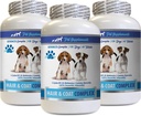 PET SUPPLEMENTS & NUTRITION LLC Dog Coat Treats - Dog Hair and Coat Complex - Itch Relief - Immune Support - Vitamins and Minerals - Dog Vitamin e - 3 Bottles (180 Treats)