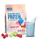 WILD SOCIETY - Clear Protein Powder + Electrolytes - 20g Clear Whey Protein Isolate Drink - Zero Sugar - 0g Lactose - Natural Flavors & Colors - Muscle Post Workout Recovery - Rocket Pop, 16 oz