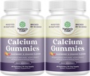 Natures Craft High Absorption Calcium Gummies with Vitamin D3 - Delicious Calcium Gummies for Adults - Chewable and Vitamin D Supplement for Bone Health and Immune Support Gelatin-Free 60ct (2 Pack)
