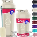 diliqua 2 PACK, 28 oz & 20 oz Shaker Bottles with Powerful Wire Whisks for Protein Mixes | Leakproof Blender Shaker Bottle Pack | BPA-Free & Dishwasher Safe | Shaker Bottle | Shaker Cups for shakes