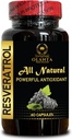 Resveratrol Extract Supplement, Antioxidant Support, Anti-Aging Formula, 60 Capsules