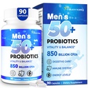 Probiotics for Men, Advanced 50+ Mens Probiotic, Comprehensive Gut & Energy Support with 850 Billion CFU, 1800mg Prebiotics Fiber – Tailored Wellness mens probiotics for gut health over 50, 90 Capsule