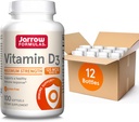 Jarrow Formulas Vitamin D3 125 mcg (5000 IU) - 100 Servings (Softgels) - Bone Health, Immune Support & Calcium Metabolism Support - Vitamin D Supplement - D3 Vitamins - 5000 IU Vitamin D (Pack of 12)