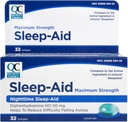 Quality Choice Max Strength Sleep Aid, Nighttime Sleep Aid Diphenhydramine HCI 50 mg, Non Habit Forming for Occasional Sleeplessness, Easy to Swallow Softgels, 32 Count Bottle