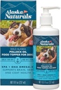Sustainable Wild Alaskan Fish Oil for Dogs Skin and Coat – EPA + DHA Omega 3 Oil - Fatty Acids Dog Supplements - Support Fur Coat and Brain Health - Natural Liquid Food Topper for Pets – 8 oz. Pump