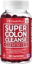 Health Plus Super Colon Cleanse Gummies 15 Day Supply of Gentle Overnight Relief from Occasional Constipation, Natural Senna Leaf Extract, Dietary Supplement, Mixed Berry Flavor, 60 Count