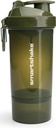 Smartshake O2GO ONE Plastic Protein Shaker Bottle 800 ml | 27 oz - Leakproof Screw-on Lid - BPA Free – Unisex - Army Green