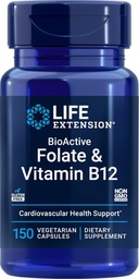 Life Extension BioActive Folate & Vitamin B12, 150 Vegetarian Capsules - Non GMO, Gluten Free Supplement