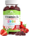 Vitamin D3 Gummies for Kids - Vitamin D 1000 IU Pectin Gummy - Strawberry Flavored - Bone Health and Immune Support Supplement - Non-GMO, Gluten Free, Vegan, Nut & Dairy Free - 120 Count (Pack of 1)