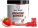 Muscle Munchies Creatine Chewable Gummies for Men & Women-Infused with Beta Alanine-5g of Creatine Per Serving-Increases Strength, Endurance, & Recovery-Vegan, NonGMO (Strawberry Burst)