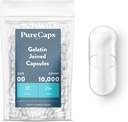 PureCaps USA - Empty Gelatin Capsules Size 00| 10,000 Joined Pills| Clear| Non-GMO Certified | SLS, Gluten, Preservative Free