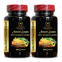 Calcium Magnesium Complex - Calcium Magnesium & Boron, Muscle & Immune Support Nerves, Multi Minerals Blend, Vitamin D3 for Bone, Manganese Citrate, Minerals for Bone Support - 2 Bottles 200 Capsules