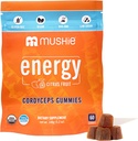 Mushie 100% Organic Cordyceps Mushroom Gummies - 2000mg Cordyceps Militaris Nootropic for Energy & Immune Support with Vitamin D - Vegan, Gluten-Free - 60 Count