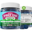 Fiber Gummies for Adults, Sugar Free 10g Prebiotic Fiber Supplement with Digestive Enzymes, Probiotics & 100mg Betaine for Digestive & Gut Health and Regulate Bowel Movement, Vegan, Gelatin Free, 60ct