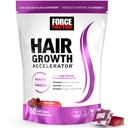 Force Factor Hair Growth Accelerator Soft Chews, Hair Growth Vitamins for Women and Men with Clinically Studied Lustriva and Biotin, Promotes Thicker, Fuller, Stronger Hair, Mixed Berry, 60 Soft Chews